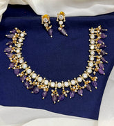 Mozonite necklace with studs- NN0097